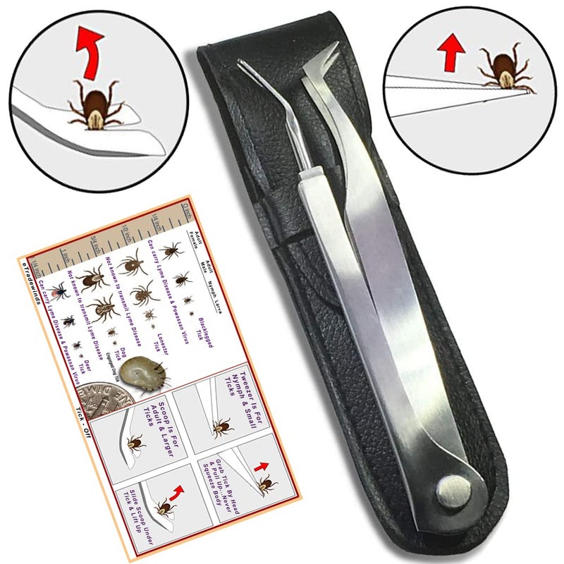 eTradewinds Tick Remover Tool | Tick-Off Pro | Hygienic All Stainless Steel Tick Removal Tool with Leather Case (2-Pack) - Image 5